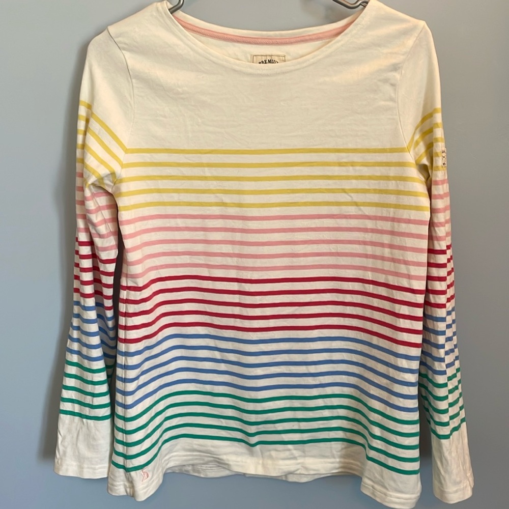 Joules harbour Beachy summer multi color stripe long sleeve shirt